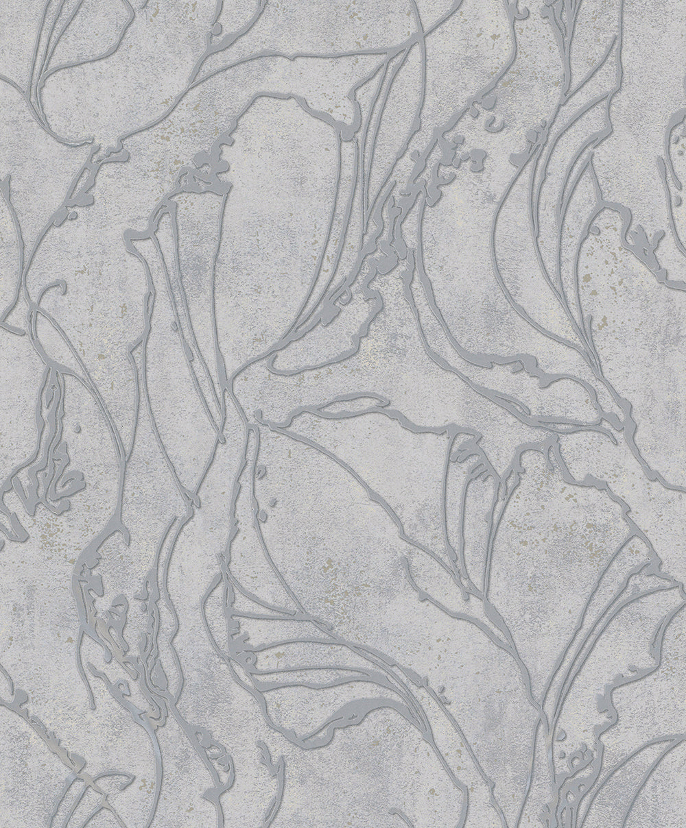 City Glow - Floral Mirage botanical wallpaper Marburg Roll Grey  34254