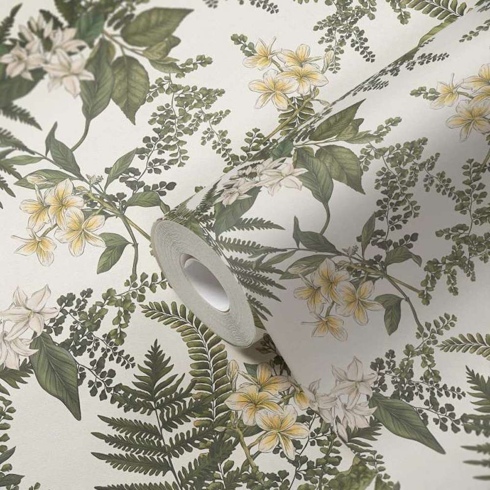 Drawn Into Nature - Flowers & Ferns botanical wallpaper AS Creation    