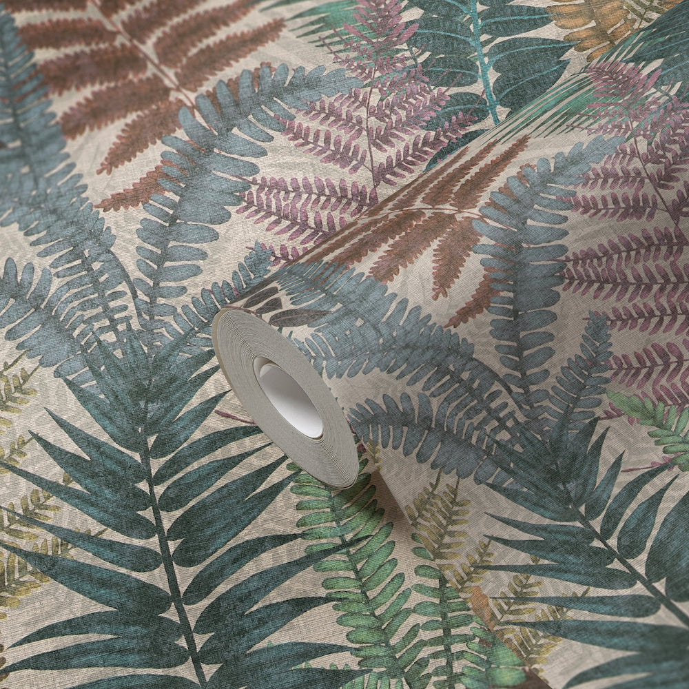 Famous Garden - Colourful Ferns botanical wallpaper AS Creation    