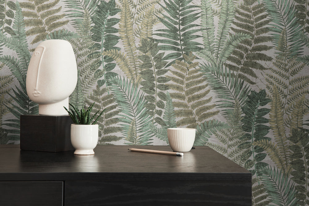 Famous Garden - Colourful Ferns botanical wallpaper AS Creation    