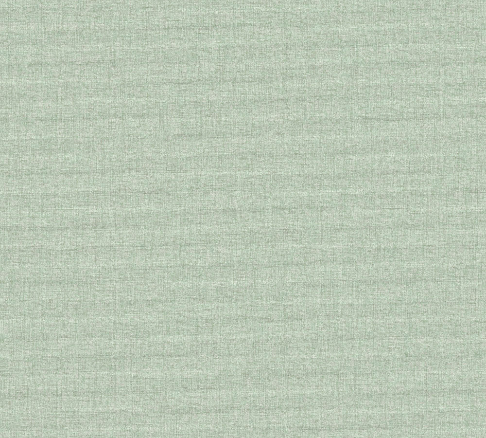 Famous Garden - Famous Linen Plain plain wallpaper AS Creation Roll Green  393536