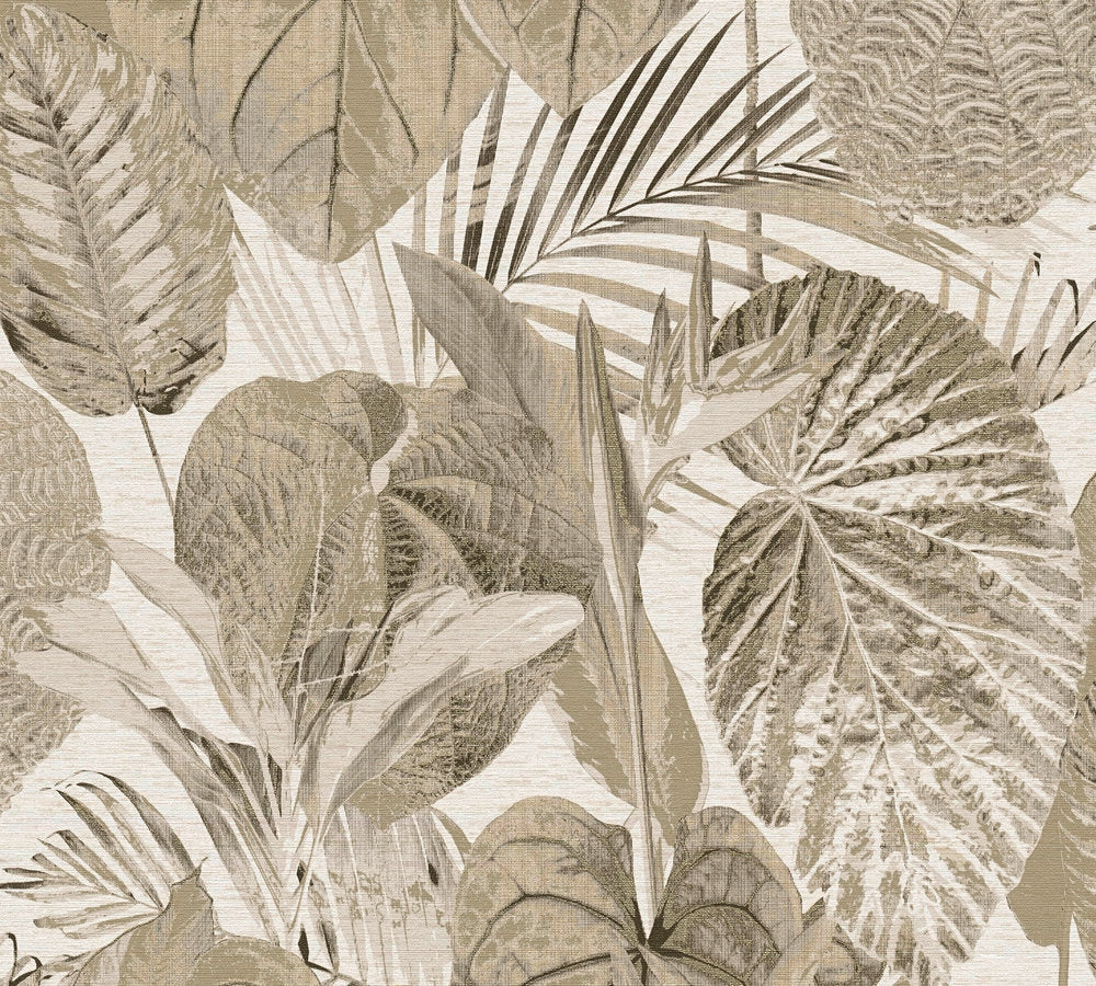 Famous Garden - Leaf Joy botanical wallpaper AS Creation Roll Beige 393551