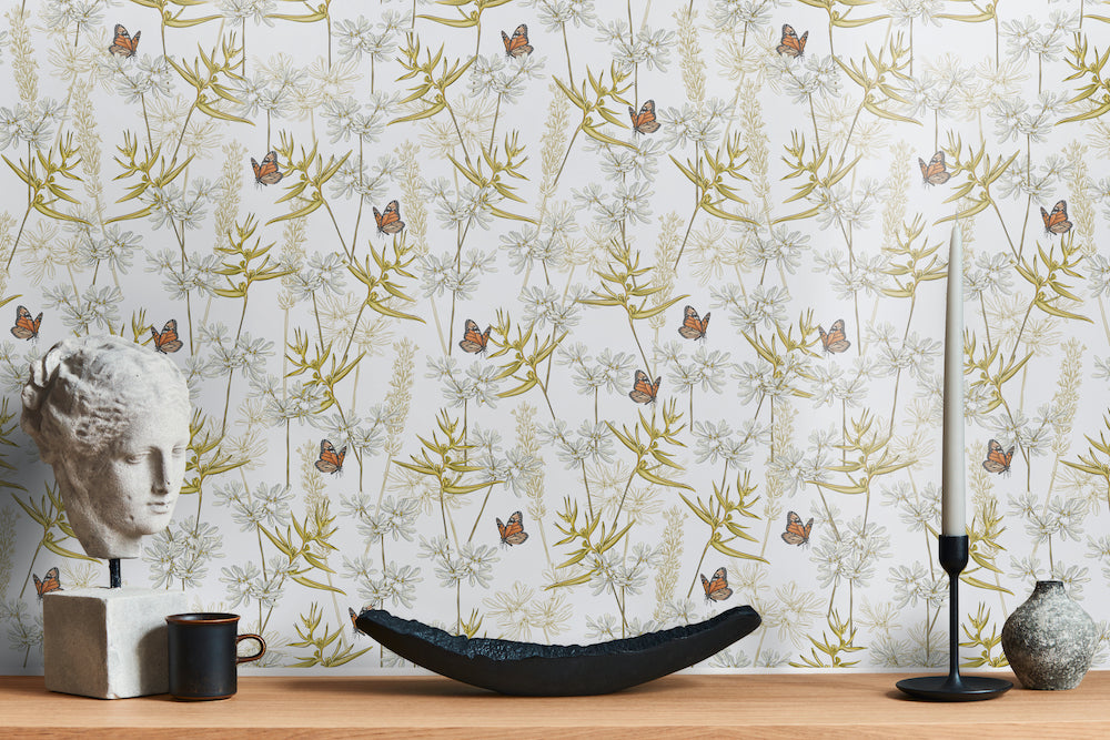 Drawn Into Nature - Butterflies botanical wallpaper AS Creation    