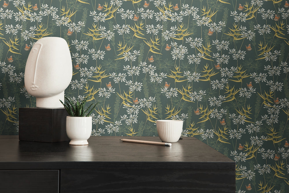 Drawn Into Nature - Butterflies botanical wallpaper AS Creation    