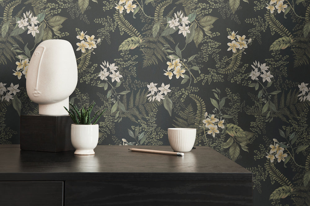 Drawn Into Nature - Flowers & Ferns botanical wallpaper AS Creation    