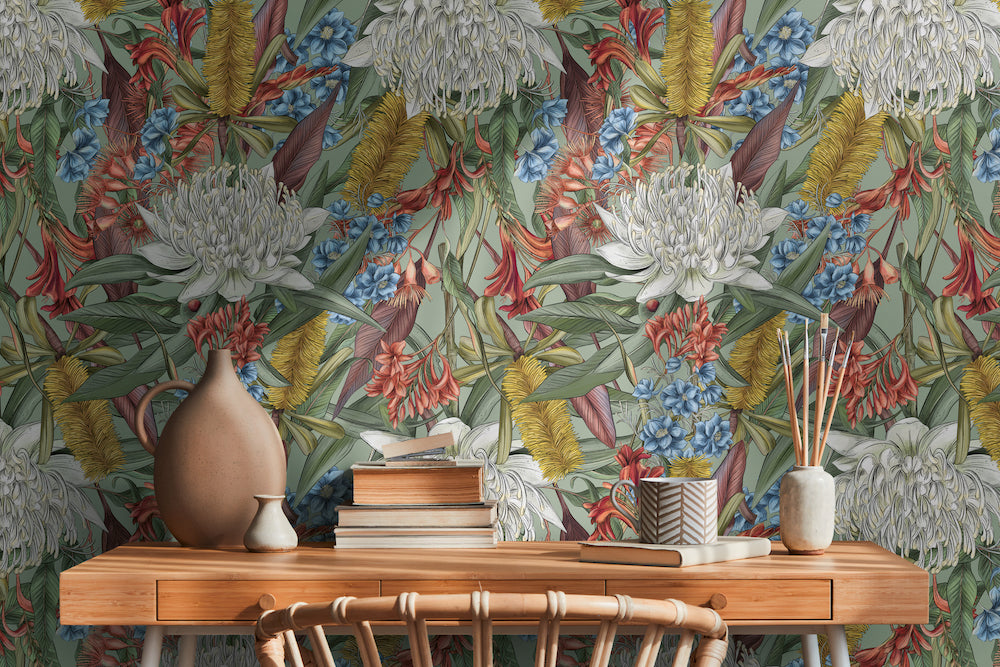 Drawn Into Nature - Flower Power botanical wallpaper AS Creation    