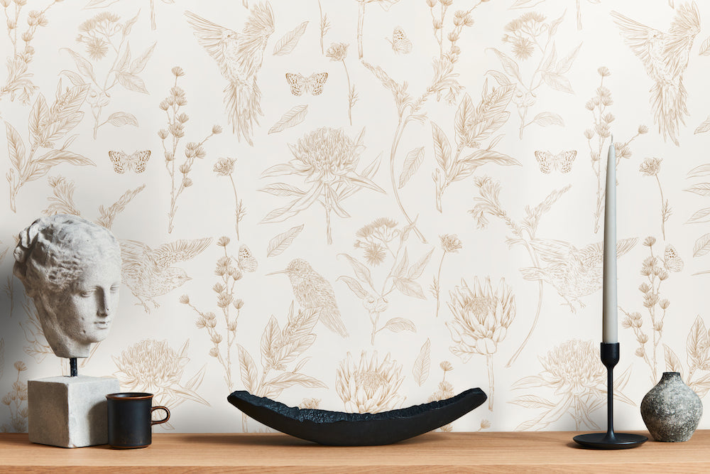 Drawn Into Nature - Birds of Nature botanical wallpaper AS Creation    