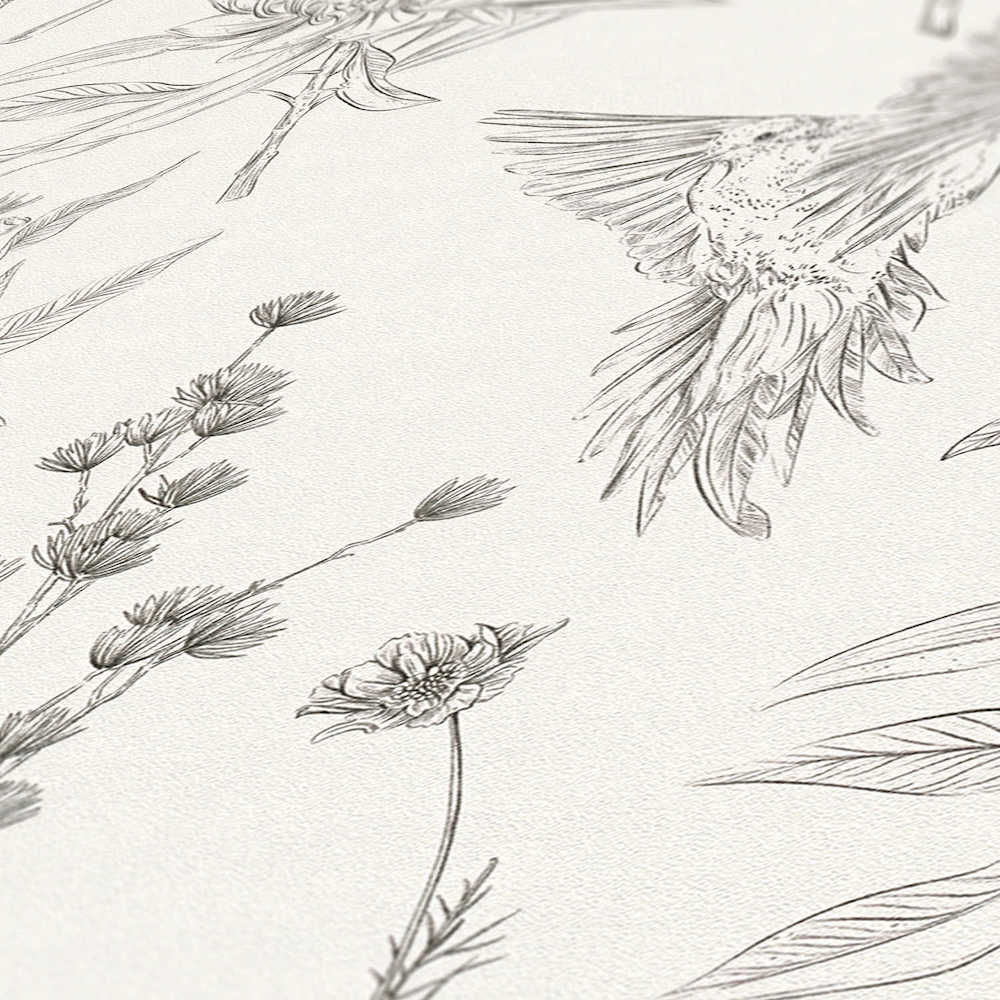 Drawn Into Nature - Birds of Nature botanical wallpaper AS Creation    