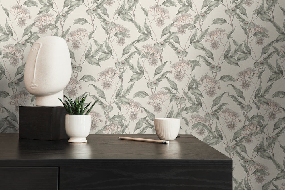 Drawn Into Nature - Leaves & Flowers botanical wallpaper AS Creation    