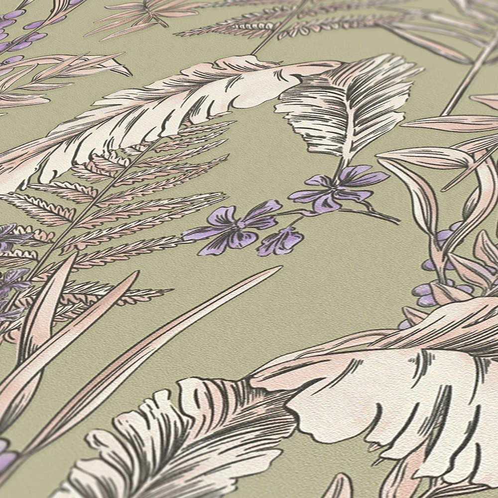 Drawn Into Nature - Meadow Dreams botanical wallpaper AS Creation    