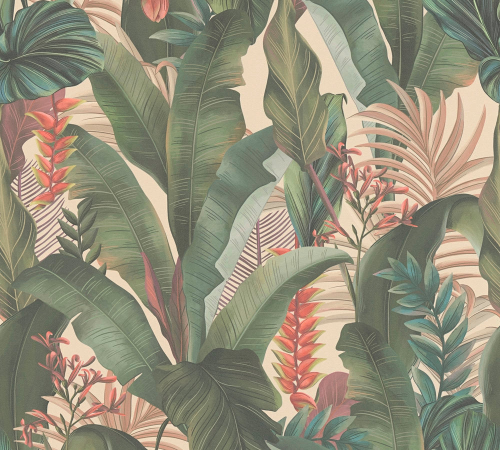 Drawn Into Nature - Jungle Dream botanical wallpaper AS Creation Roll Beige  394351