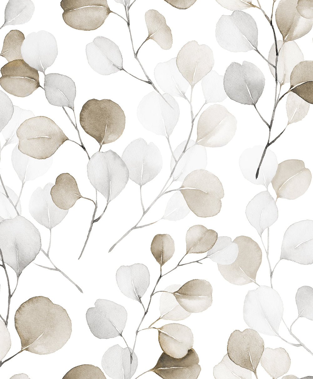 Spirit of Jungle - Eucalyptus Leaves botanical wallpaper Marburg Roll Silver  47423