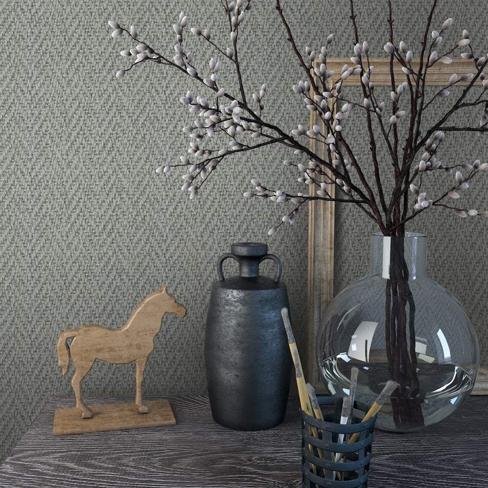 Loft Superior - Woven Herringbone bold wallpaper Marburg    