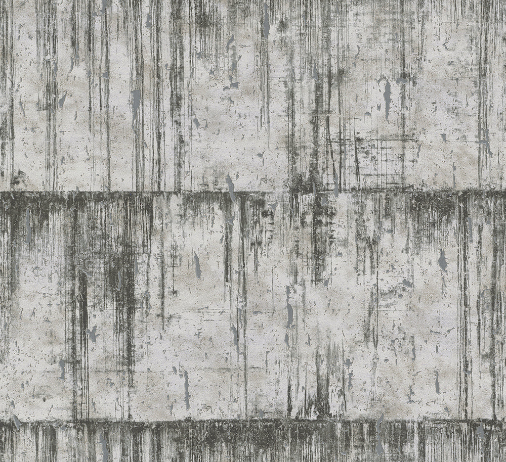 Natural Opulence -  Metallic Concrete Look industrial wallpaper Marburg Roll Black/White  33236