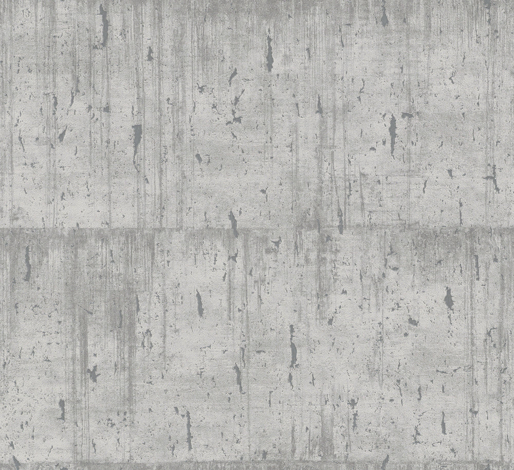 Natural Opulence -  Metallic Concrete Look industrial wallpaper Marburg Roll Grey/Silver  33240