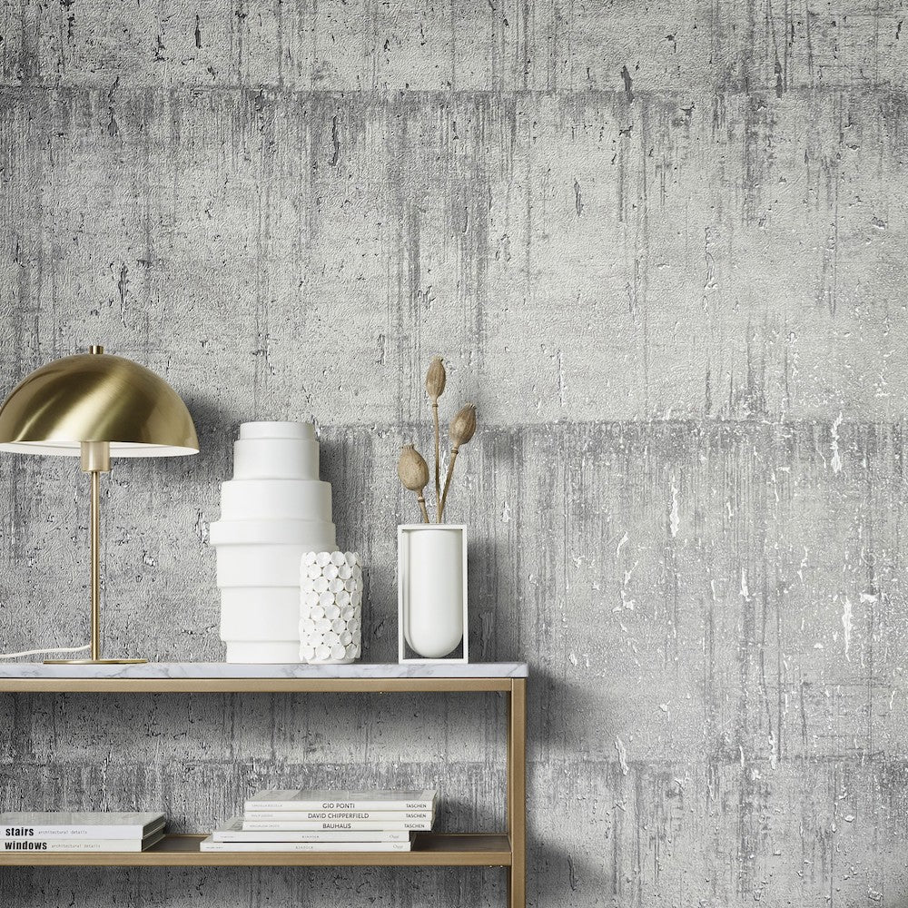 Natural Opulence -  Metallic Concrete Look industrial wallpaper Marburg    