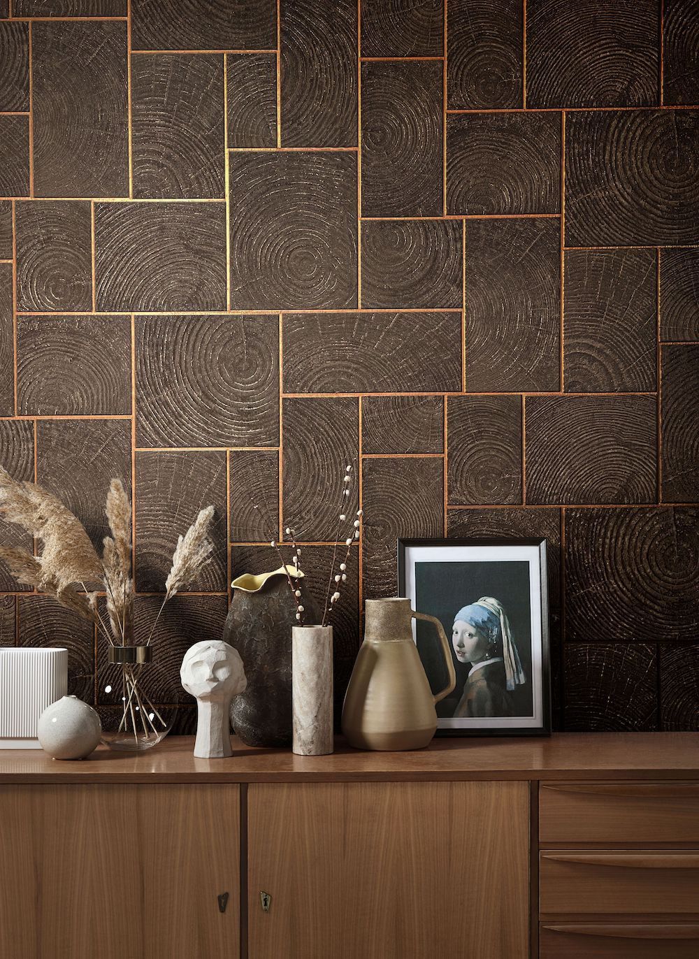 Natural Opulence -  Wood Tiles industrial wallpaper Marburg    