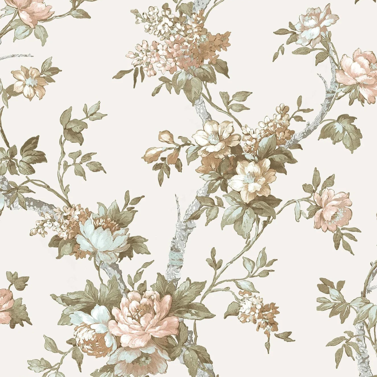 Blooming Garden - Wild Bloom botanical wallpaper Parato Roll White 84000