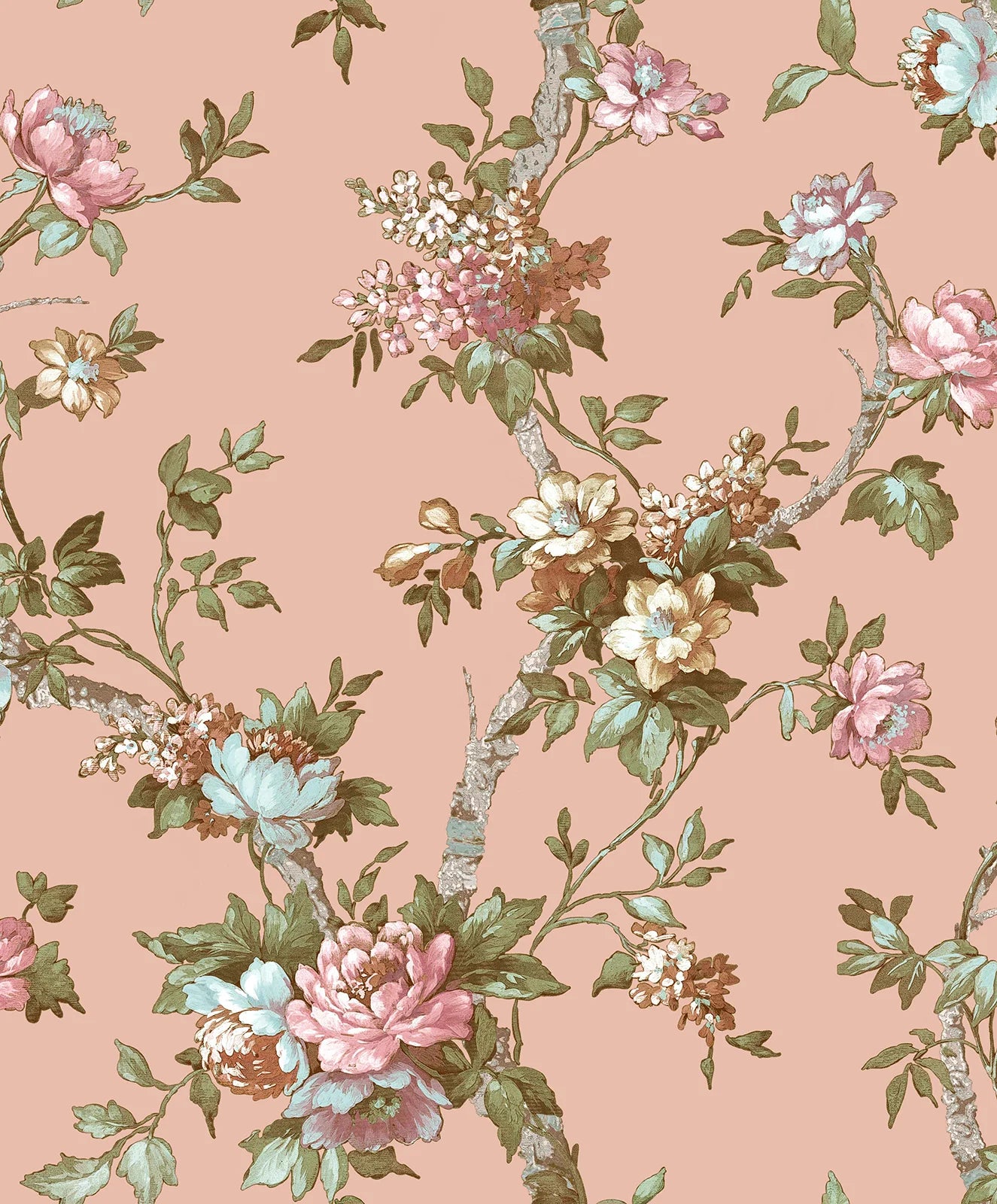 Blooming Garden - Wild Bloom botanical wallpaper Parato Roll Pink 84001