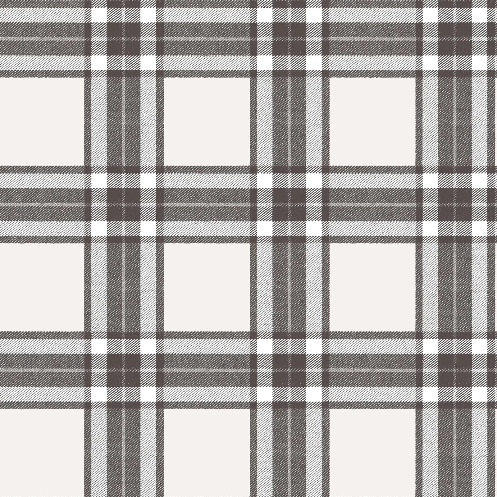 Blooming Garden - Farmhouse Plaid geometric wallpaper Parato Roll Black 84059