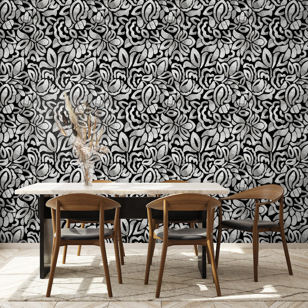 Salt & Pepper - Lana Flock botanical wallpaper Hohenberger    