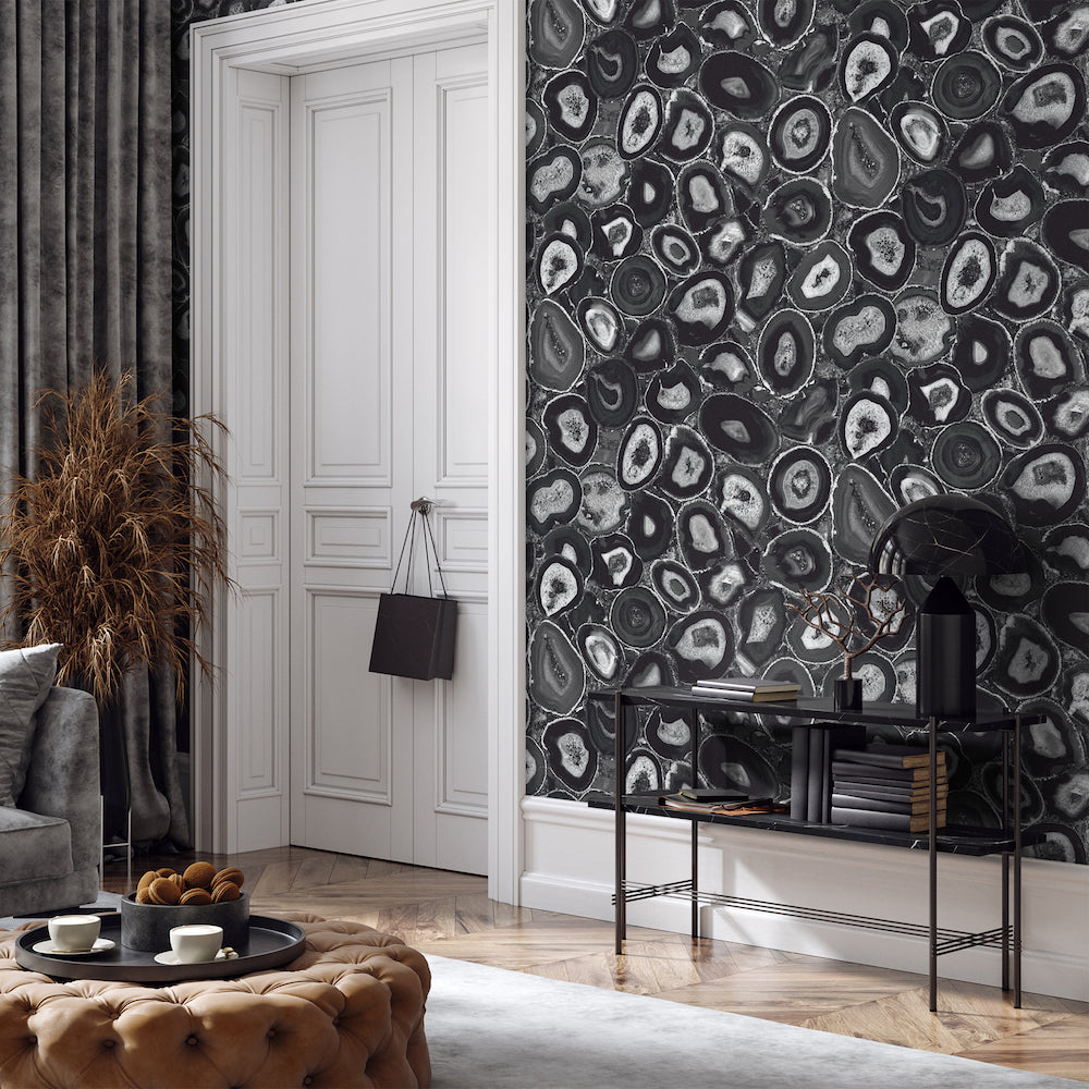 Salt & Pepper - Filo Glass Beads geometric wallpaper Hohenberger    