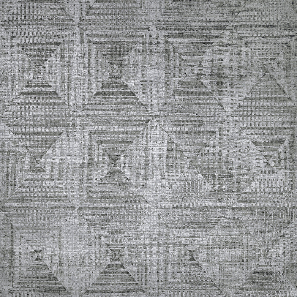 Salt & Pepper - Raffia geometric wallpaper Hohenberger Roll Dark Grey  65347