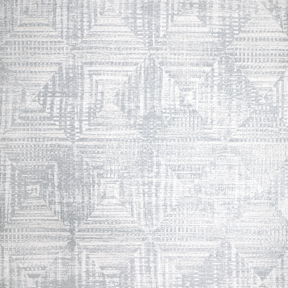 Salt & Pepper - Raffia geometric wallpaper Hohenberger Roll Silver  65349