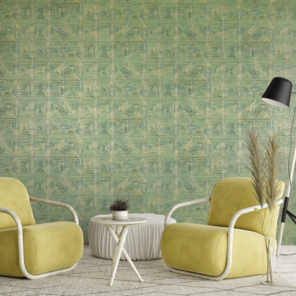 Salt & Pepper - Raffia geometric wallpaper Hohenberger    