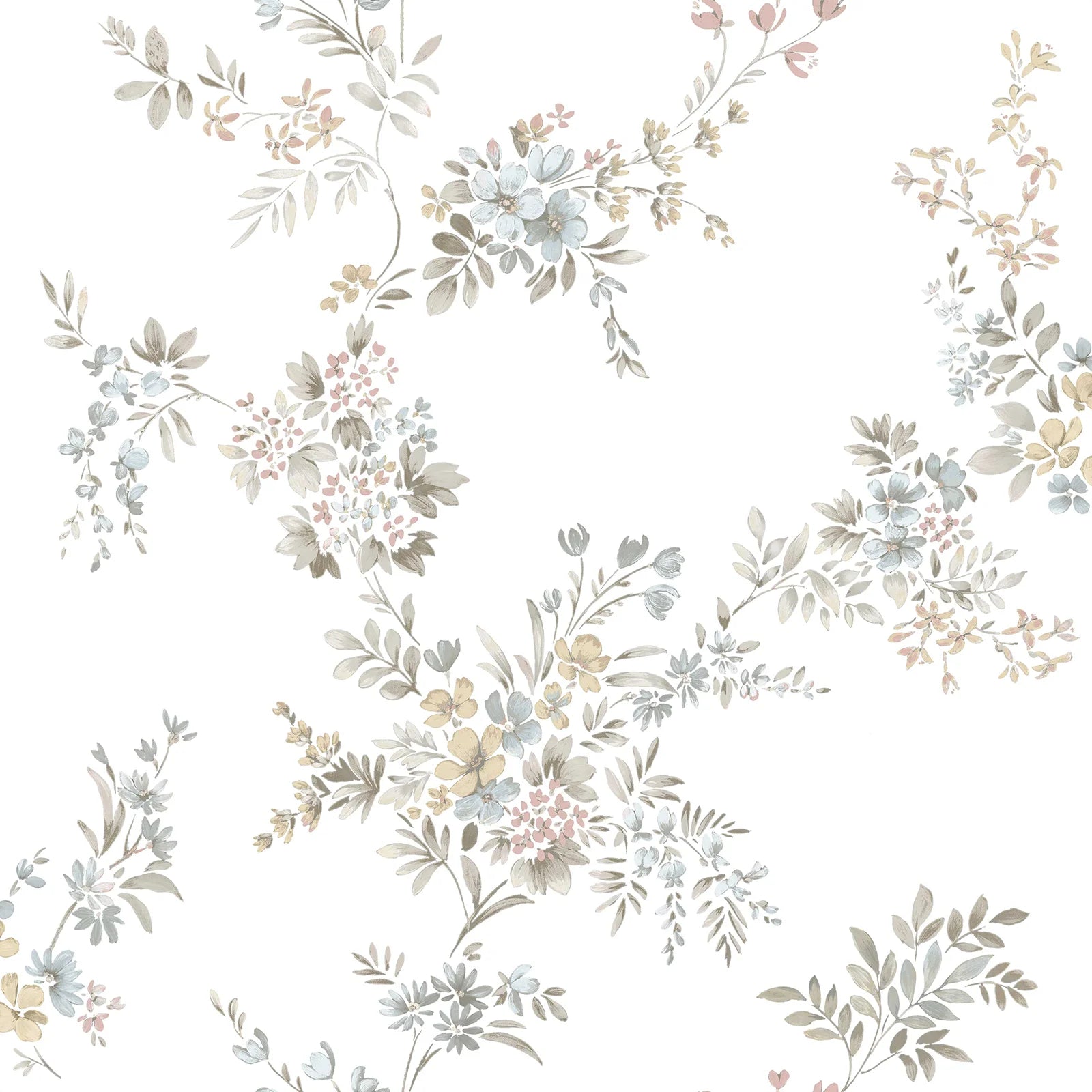 Fiori Country - Grace botanical wallpaper Parato Roll Blue 12311