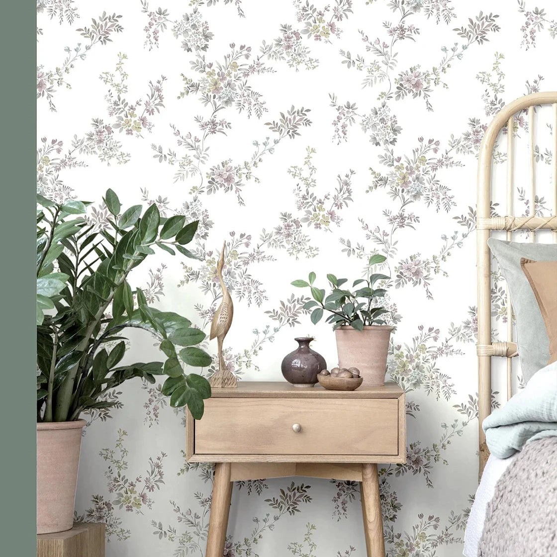 Fiori Country - Grace botanical wallpaper Parato