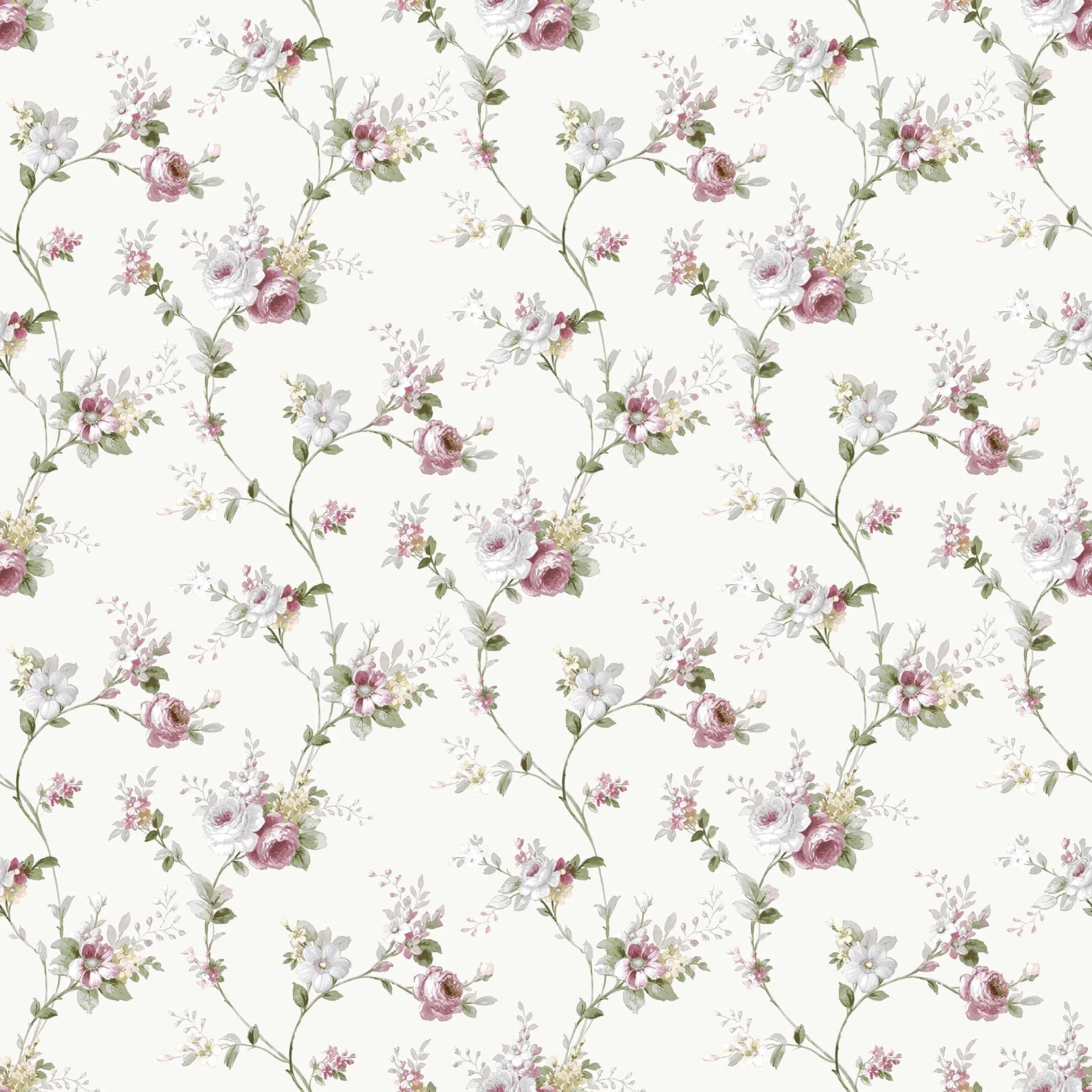 Fiori Country - Fawn botanical wallpaper Parato Roll Blue 12316