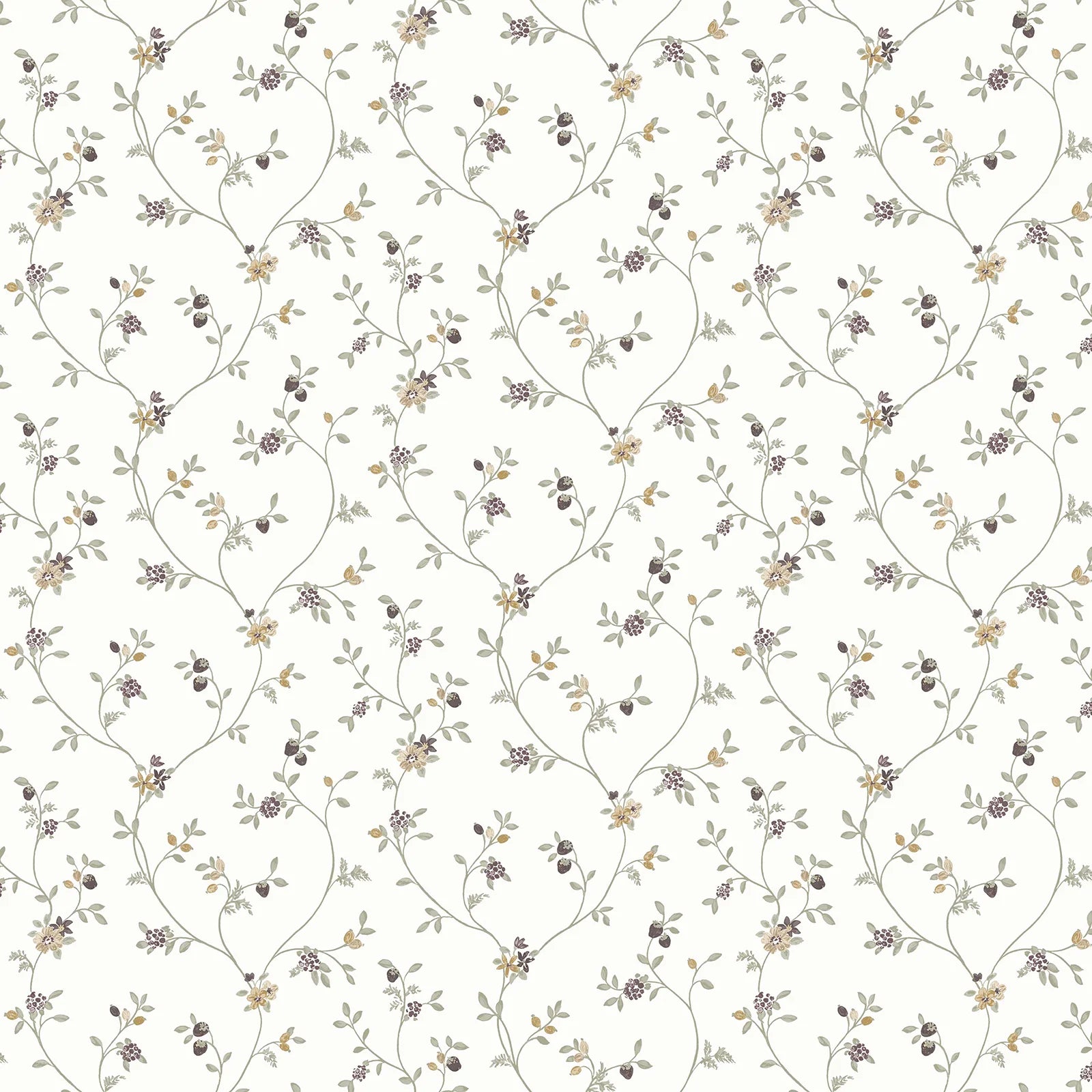 Fiori Country - Meadow botanical wallpaper Parato Roll Purple 12333