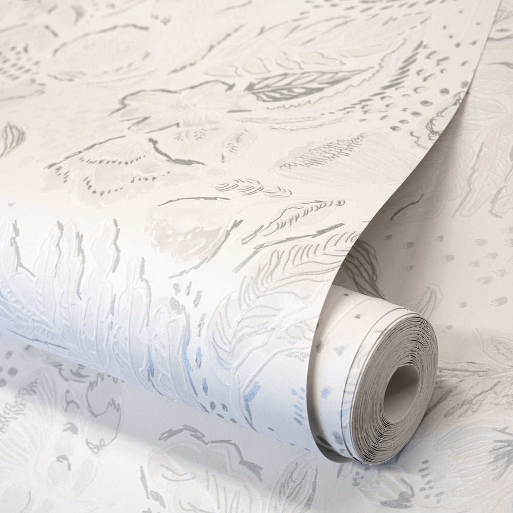 Salt & Pepper - Felice Flock botanical wallpaper Hohenberger    