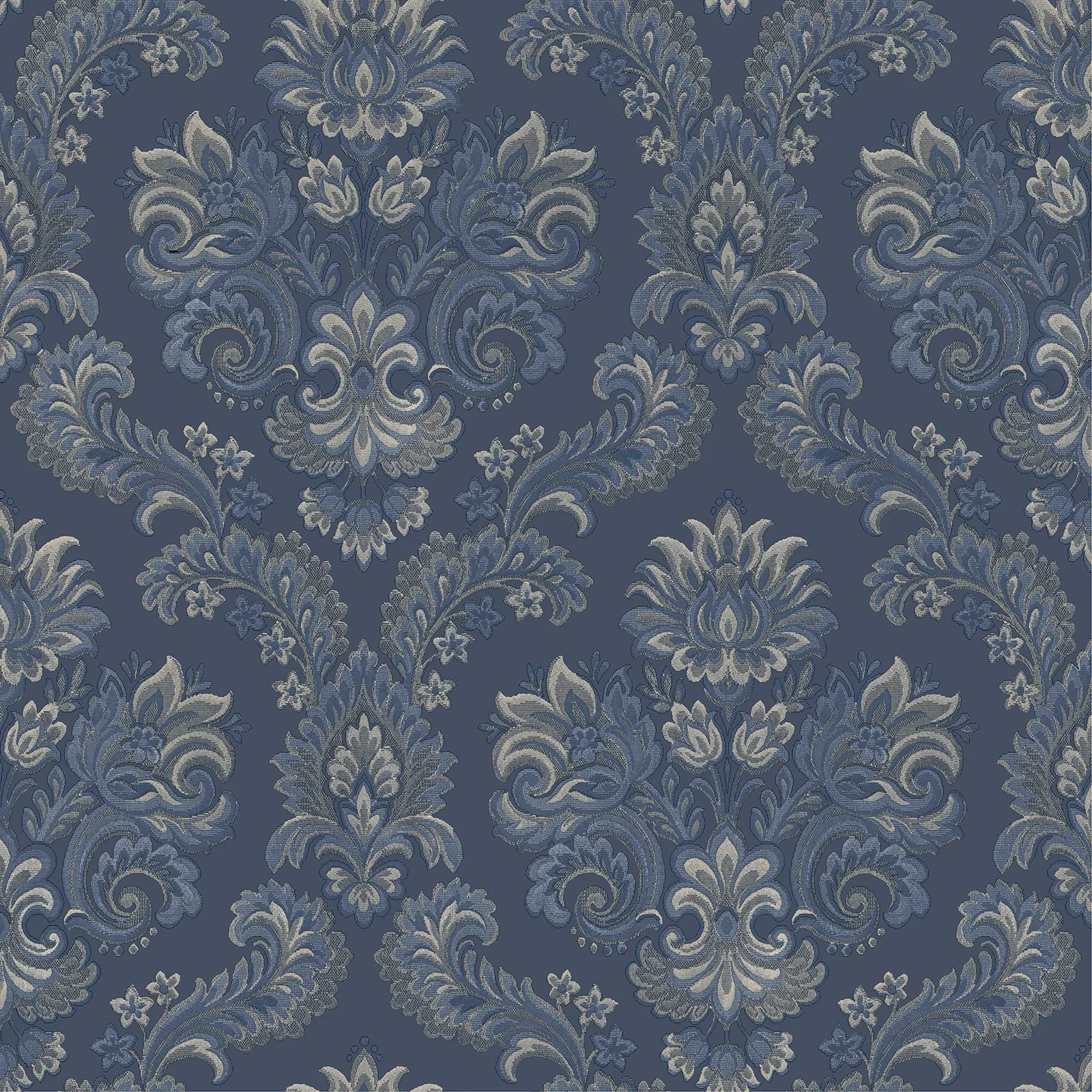 Thema - Regal damask wallpaper Parato Roll Dark Blue 28829