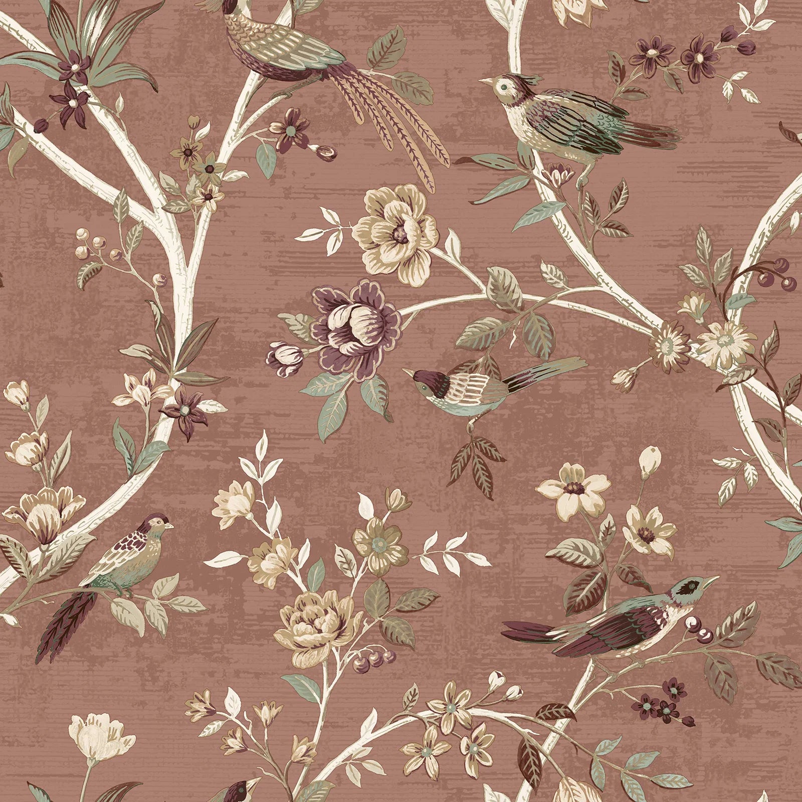 Thema - Jardin damask wallpaper Parato Roll Brown 28848