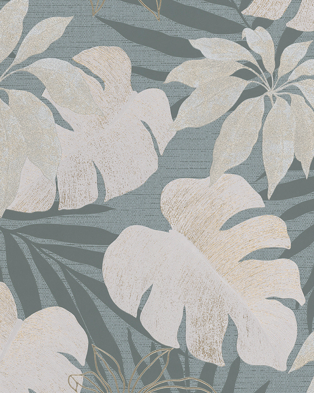 Avalon - Jungle Leaves botanical wallpaper Marburg Roll Blue  31601