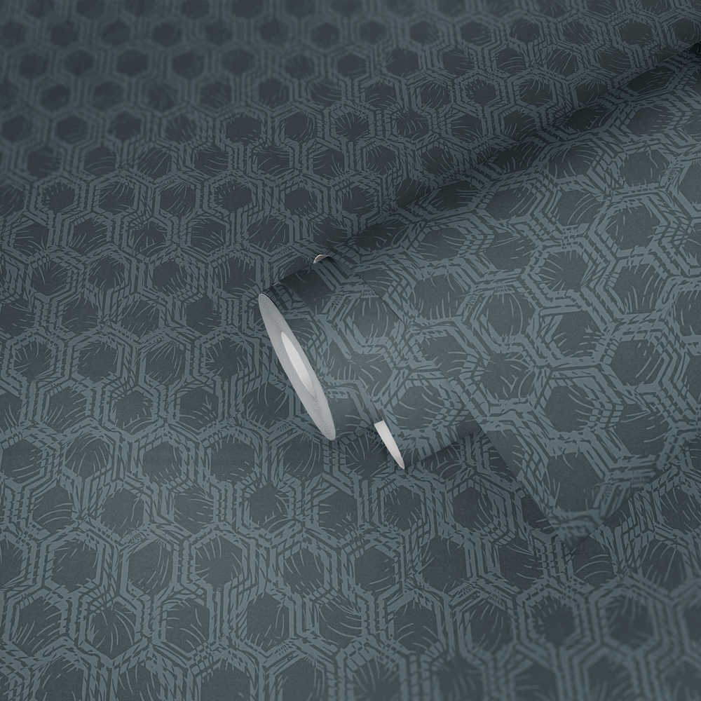 Alpha - Metallic Geo-Hex geometric wallpaper AS Creation    