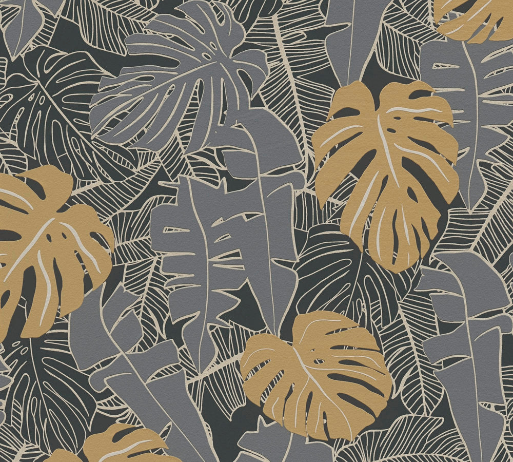 House of Turnowsky - Banana Leaves botanical wallpaper AS Creation Roll Yellow 389051