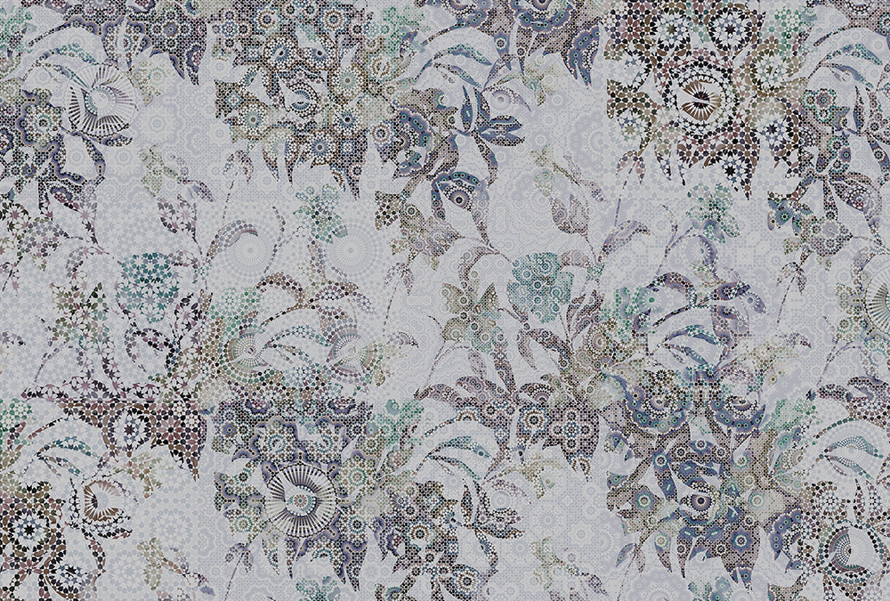 Walls By Patel - Mosaic Leaves digital print AS Creation Grey   110286