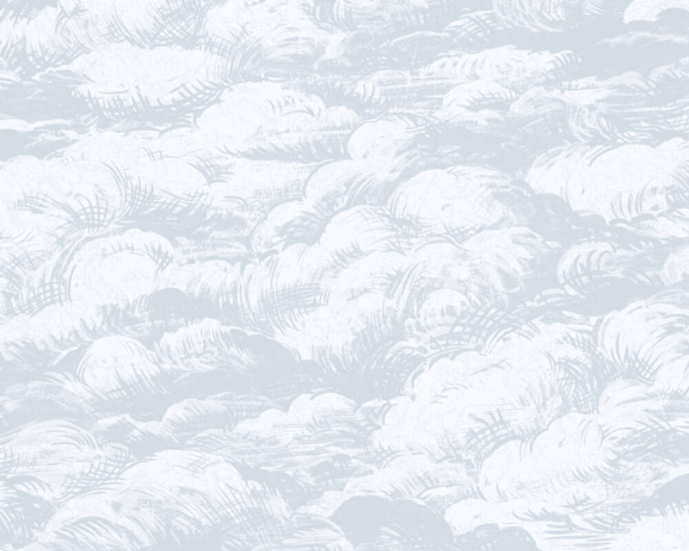 Jungle Chic - Clouds Above botanical wallpaper AS Creation Roll Light Blue  377052